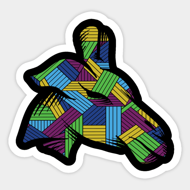 Funny giraffe colorful tshirt Sticker by thefriendlyone